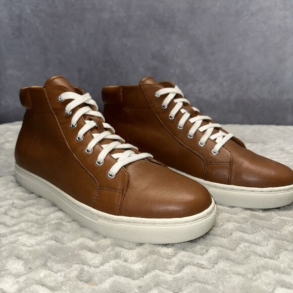 Polo Ralph Lauren Women’s  Dree High Top Sneaker shoes 10B Brown Leather - Picture 2 of 7
